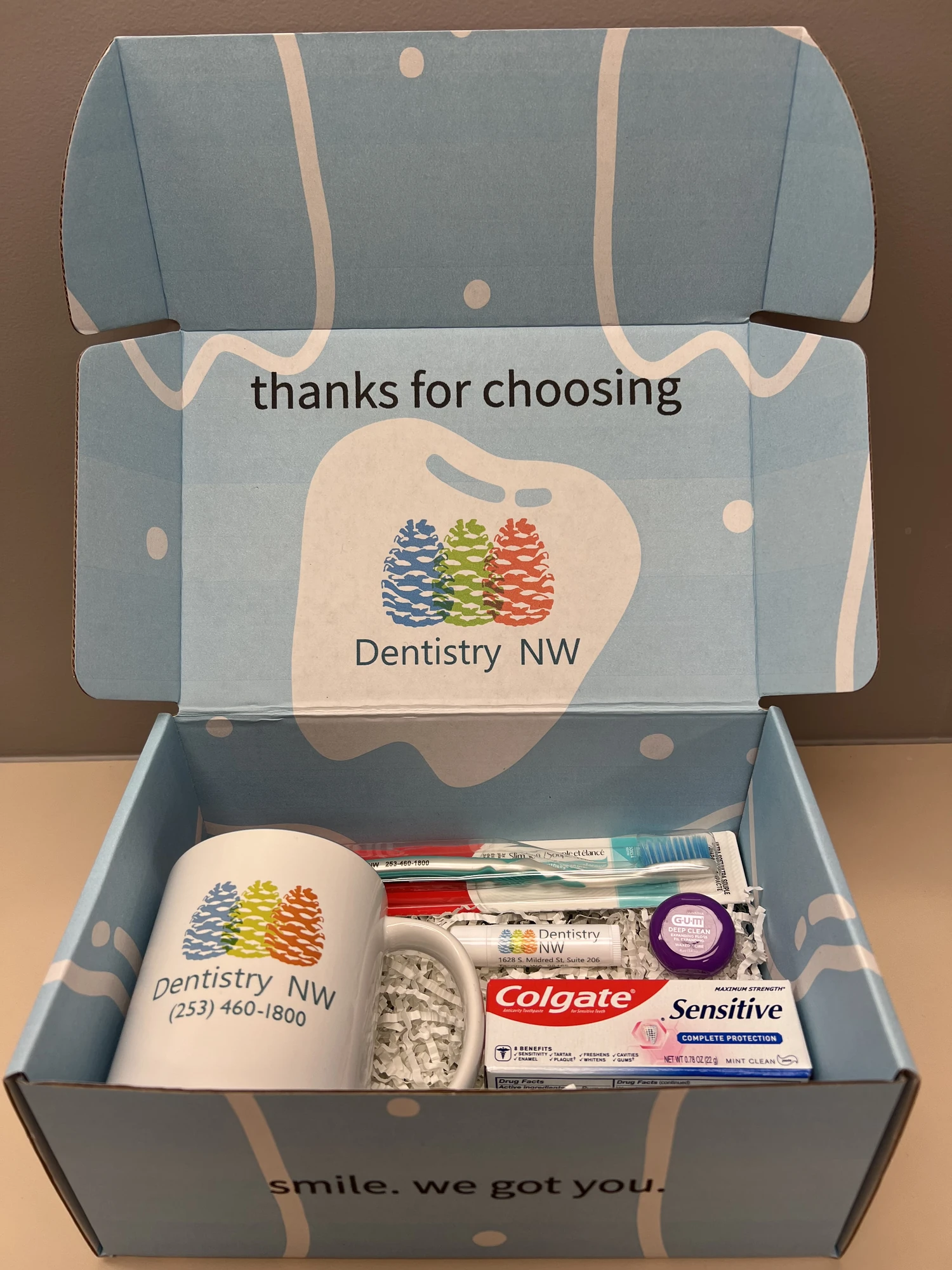 The Dentistry NW Smilebox welcome kit for new patients